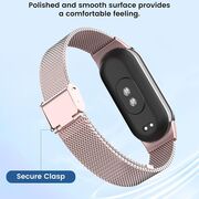 Curea pentru smartwatch Xiaomi Mi Band 8 / 8 NFC / 9 / 9 NFC - otel inoxidabil - latime 15mm Rose Gold