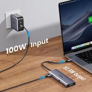 Hub USB-C la Type-C, 3x USB, HDMI, RJ45, Jack 3.5mm, VGA, TF, SD Card - Ugreen CM498 (15601) - Gray