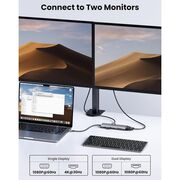 Hub USB-C la Type-C, 3x USB, HDMI, RJ45, Jack 3.5mm, VGA, TF, SD Card - Ugreen CM498 (15601) - Gray