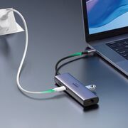Hub Multiport, USB3.2, Type-C, HDMI, RJ45, PD100W, 0.2m - Ugreen (60515) - Gray