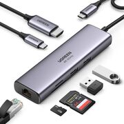 Hub Multiport, USB3.2, Type-C, HDMI, RJ45, PD100W, 0.2m - Ugreen (60515) - Gray