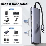 Hub USB-C la 3x Type-C, 2x USB3.2, HDMI, PD100W, 10 Gbps, 4K@60Hz - Ugreen (35999) - Gray