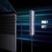 Hub USB-C la Type-C, 2x USB, HDMI, RJ45 - Ugreen (10919) - Gray