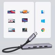 Hub USB-C la Type-C, 2x USB, HDMI, TF, SD Card - Ugreen (60384) - Gray