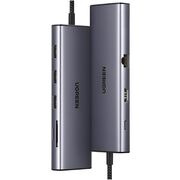 Hub USB-C la Type-C, 3x USB, HDMI, RJ45, VGA, TF, SD Card - Ugreen (15600) - Gray
