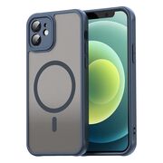 Husa pentru iPhone 12 cu protectie pentru lentile si MagSafe EasyCharge, Ghost Series Anti-ingalbenire, frosted - Albastru