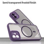 Husa pentru iPhone 12 cu protectie pentru lentile si MagSafe EasyCharge, Ghost Series Anti-ingalbenire, frosted - Mov