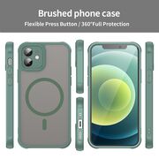 Husa pentru iPhone 12 cu protectie pentru lentile si MagSafe EasyCharge, Ghost Series Anti-ingalbenire, frosted - Verde