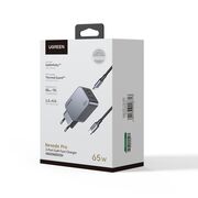 Incarcator USB, 2x Type-C, GaN, Fast Charging, 65W, 3A, PD3.0, QC4.0 - Ugreen Nexode Pro X755 (25871) - Grey