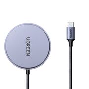 Incarcator fara Fir, Universal, Qi2 15W, 5V/3A, Type-C, 1.5m - Ugreen W703 (55206) - Space Gray