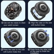 Set de Protecție 360° pentru Samsung Galaxy Watch Ultra (47mm) – Carcasa + Folie din Sticla Securizata, Claritate HD, Design Elegant