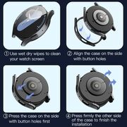 Set de Protecție 360° pentru Samsung Galaxy Watch 7 (44mm) – Carcasa cu protectie ecran, Claritate HD, Design Elegant - Negru