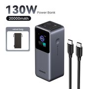Baterie Externa cu Display Digital, 20000mAh,USB, 2x Type-C, 130W, QC, PD, 5V/3A - Ugreen PB721 (35524B) - Grey