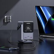 Baterie Externa cu Display Digital, 48000mAh, 2x USB, 3x Type-C, 300W, QC, PD, 5V/3A - Ugreen PB770 (25286) - Grey
