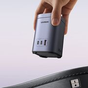 Incarcator fara Fir 4 in 1, USB, 2x Type-C, GaN, 65W, 3A, Qi2  - Ugreen X555 (55321) - Grey