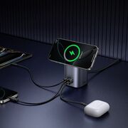 Incarcator fara Fir 4 in 1, USB, 2x Type-C, GaN, 65W, 3A, Qi2  - Ugreen X555 (55321) - Grey