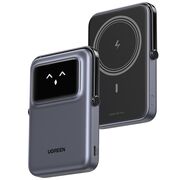 Baterie Externa fara Fir cu Display si Stand, Type-C, 10000mAh, 20W, 5V/3A - Ugreen Uno PB572 (45327) - Grey