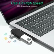 Adaptor Multiport, USB la Micro-USB si Type-C, Aluminiu - TwoVoltX (A16) - Black