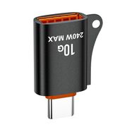 Adaptor USB 3.0 la Type-C, OTG, 10Gbps, 240W, Aluminiu  - HyperPort (A1) - Black / Orange