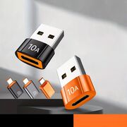 Adaptor USB-C la USB-A, 5Gbps, 10A, Aluminiu - HyperPort (A7) - Black / Orange