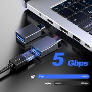 Adaptor USB la Type-C, 5Gbps, 3A, Aluminiu - SlateVolt (A8) - Gray