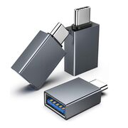 Adaptor USB la Type-C, 5Gbps, 3A, Aluminiu - SlateVolt (A8) - Gray