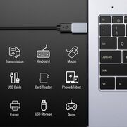 Adaptor USB la Type-C, 5Gbps, 3A, Aluminiu - SlateVolt (A8) - Gray