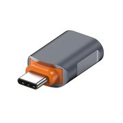 Adaptor USB la Type-C, 5Gbps, 6A, Aluminiu - SlateVolt (A9) - Gray / Orange