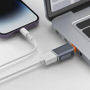 Adaptor USB la Type-C, 5Gbps, 6A, Aluminiu - SlateVolt (A9) - Gray / Orange