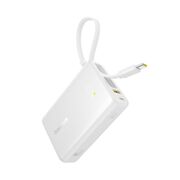 Baterie externa 10000mAh Type-C, USB, 45W, Fast Charging, Cablu Type-C - Baseus PicoGo (P10076803213-00) - White
