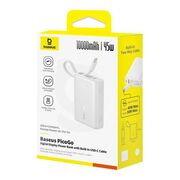 Baterie externa 10000mAh Type-C, USB, 45W, Fast Charging, Cablu Type-C - Baseus PicoGo (P10076803213-00) - White
