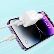 Incarcator Type-C, Fast Charging, GaN, 30W + Cablu Type-C 100W, 1m - Baseus (P10110902523-00) - Midnight Purple