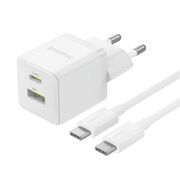 Incarcator EU cu Cablu Type-C, 1m, 30W - Baseus Palm (P1011160A213-01) - Moon White