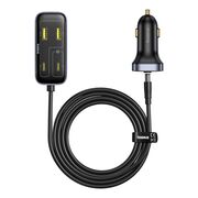 Incarcator Masina, Type-C, USB, 110W + Extensie Cablu 1.5m - Baseus BackseatPal L1 (C00081100121-00) - Black