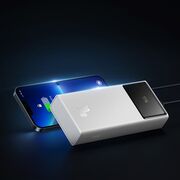 Acumulator Extern 2x USB, Type-C, Micro-USB, 30W, 20000mAh + Cablu Type-C, 3A, 30cm - Baseus Star-Lord (P10022904213-00) - White