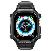 Husa pentru Apple Watch Ultra / Ultra 2 + Curea - Spigen Rugged Armor Pro - Black