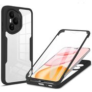 Set 360: Husa cu folie integrata pentru  Honor 400 Pro Protectie 360 fata / spate - Negru