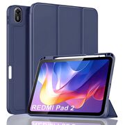Husa pentru  Xiaomi Redmi Pad 2 Soft Shell cu functie wake-up/sleep si compartiment pentru stylus, tip stand - Dark blue