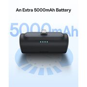 Power Bank pentru Telefon, Lightning, 20W, 5000mAh, Cablu Type-C - Baseus (P10068307413-00) - Black