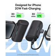 Power Bank pentru Telefon, Lightning, 20W, 5000mAh, Cablu Type-C - Baseus (P10068307413-00) - Black