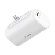 Power Bank pentru Telefon, Lightning, 20W, 5000mAh, Cablu Type-C - Baseus (P10068307413-00) - White