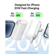 Power Bank pentru Telefon, Lightning, 20W, 5000mAh, Cablu Type-C - Baseus (P10068307413-00) - White