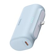 Power Bank pentru Telefon, Lightning, 20W, 5000mAh, Cablu Type-C - Baseus (P10068307413-00) - Bleu
