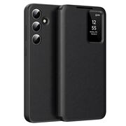 Husa pentru  Samsung Galaxy A56 Smart Window View Tip Carte – Design Premium, Vizualizare Inteligenta, Protectie 360°, Card Slot, Textura Mata Eleganta - Negru