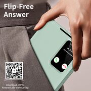 Husa pentru  Samsung Galaxy A56 Smart Window View Tip Carte – Design Premium, Vizualizare Inteligenta, Protectie 360°, Card Slot, Textura Mata Eleganta - Verde