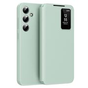 Husa pentru  Samsung Galaxy S24+ Plus Smart Window View Tip Carte – Design Premium, Vizualizare Inteligenta, Protectie 360°, Card Slot, Textura Mata Eleganta - Verde