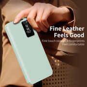 Husa pentru  Samsung Galaxy S24+ Plus Smart Window View Tip Carte – Design Premium, Vizualizare Inteligenta, Protectie 360°, Card Slot, Textura Mata Eleganta - Verde