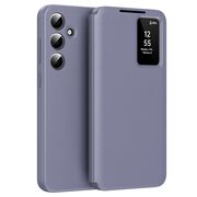 Husa pentru  Samsung Galaxy S24 FE Smart Window View Tip Carte – Design Premium, Vizualizare Inteligenta, Protectie 360°, Card Slot, Textura Mata Eleganta - Mov