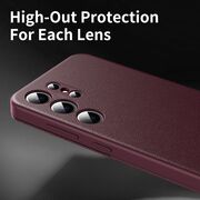 Husa pentru  Samsung Galaxy S24 Ultra Smart Window View Tip Carte – Design Premium, Vizualizare Inteligenta, Protectie 360°, Card Slot, Textura Mata Eleganta - Bordeaux