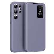 Husa pentru  Samsung Galaxy S24 Ultra Smart Window View Tip Carte – Design Premium, Vizualizare Inteligenta, Protectie 360°, Card Slot, Textura Mata Eleganta - Mov
